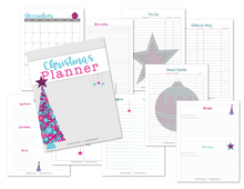 Load image into Gallery viewer, Printable Christmas Planner - Purple and Teal
