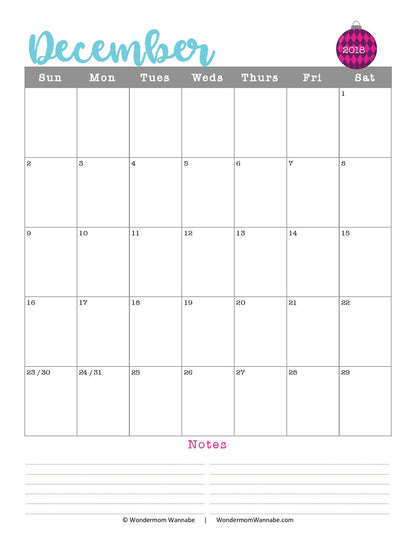 Printable Christmas Planner - Purple and Teal