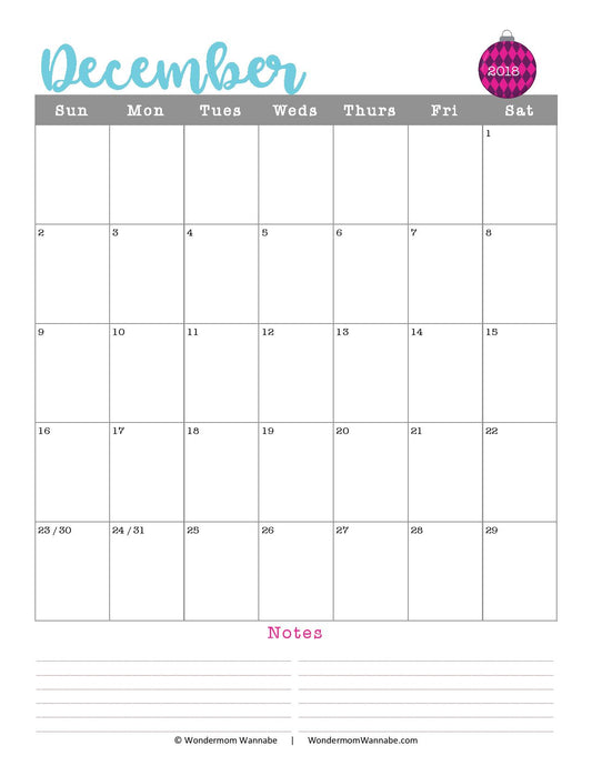 Printable Christmas Planner - Purple and Teal