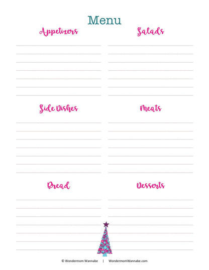Printable Christmas Planner - Purple and Teal