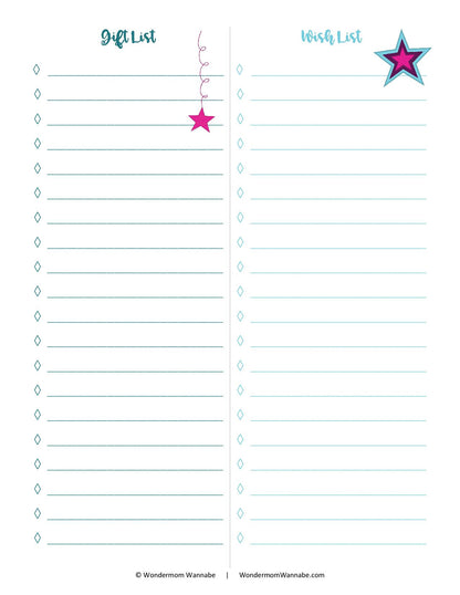 Printable Christmas Planner - Purple and Teal