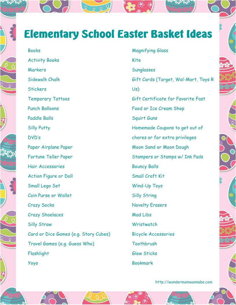 Elementary Easter Basket Ideas