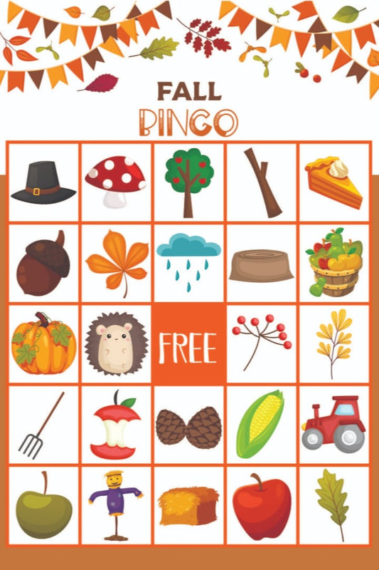 VIP Vault Fall Bingo for kids.