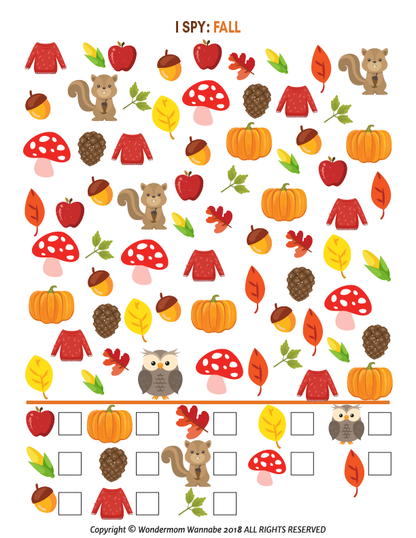 Printable Fall Activity Kit for Preschoolers from Wondermom Shop.