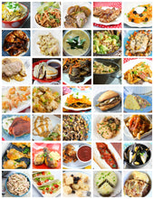 Load image into Gallery viewer, A collage of different foods featuring the Instant Pot Family Favorites Digital Cookbook by Wondermom Wannabe.
