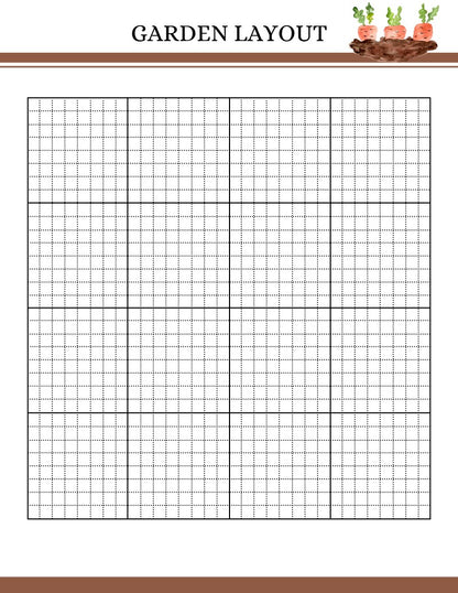 A printable Garden Planner template featuring a grid layout by Wondermom Shop.