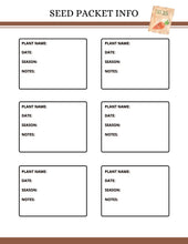Load image into Gallery viewer, Printable Garden Planner seed packet information template from Wondermom Shop.
