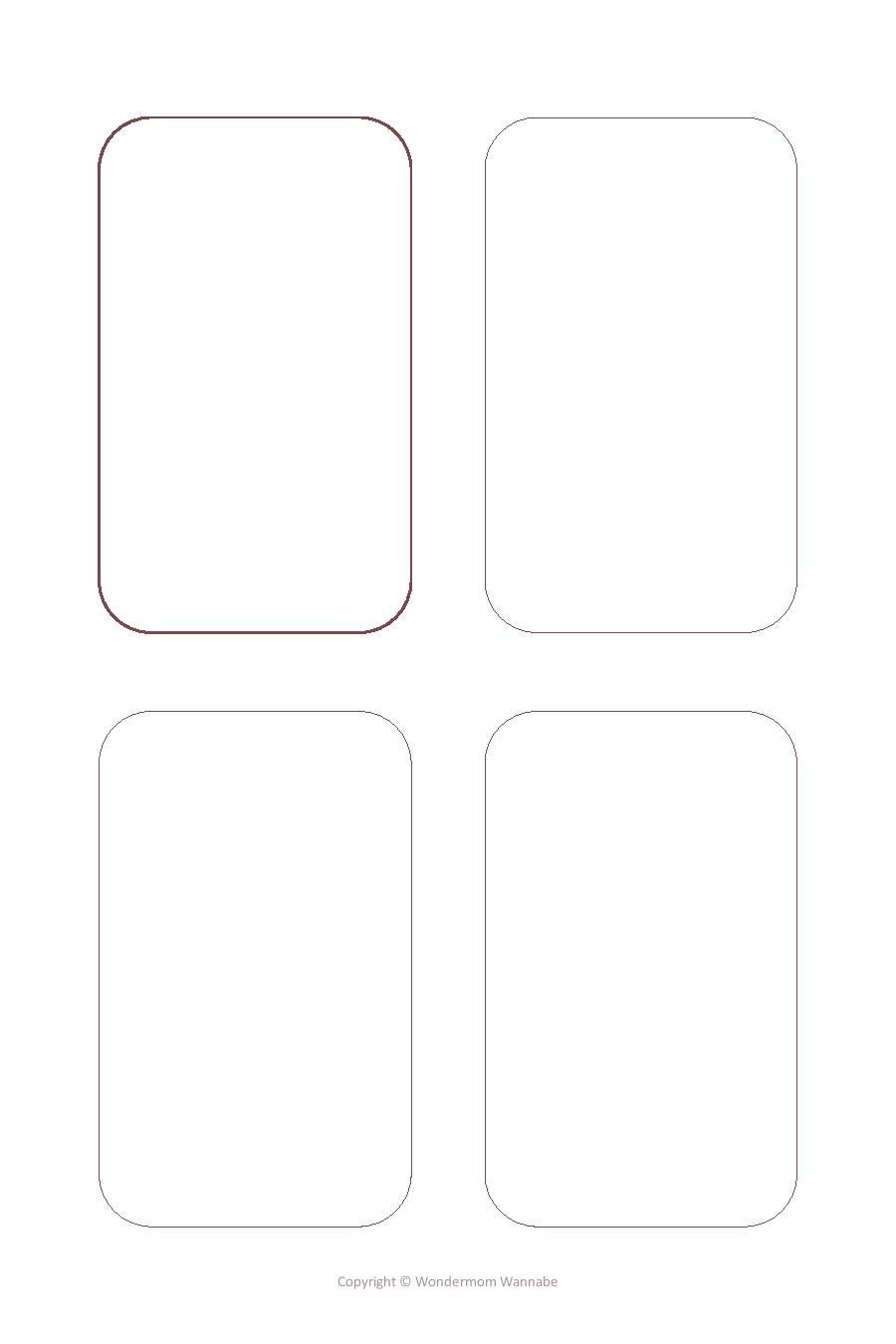 A sheet from the "30 Days of Gratitude Bundle" by Wondermom Shop features four blank, rounded-rectangle card templates arranged in two rows of two. The top-left template has a dark border, while the others have light borders. Perfect for your "30 Days of Gratitude" journal or any digital product, "Copyright © Wondermom Shop" is centered at the bottom.