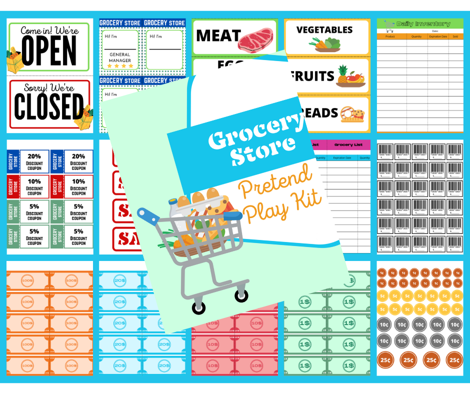 Grocery Store Pretend Play Kit