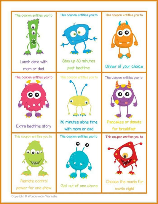 A set of VIP Vault's Halloween Coupons for Kids for preschoolers.