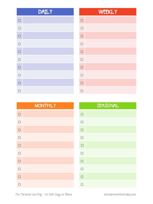 A Home Cleaning Planner with a weekly, monthly, and cleaning schedule from Wondermom Shop.