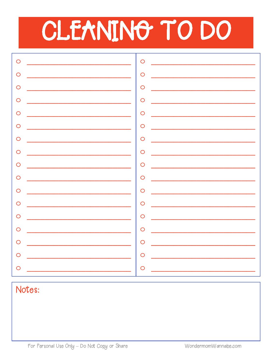 Printable Home Cleaning Planner from Wondermom Shop for organizing your cleaning schedule and spring cleaning checklists.