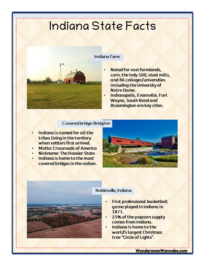 Indiana Travel Guide and Activity Kit for Kids
