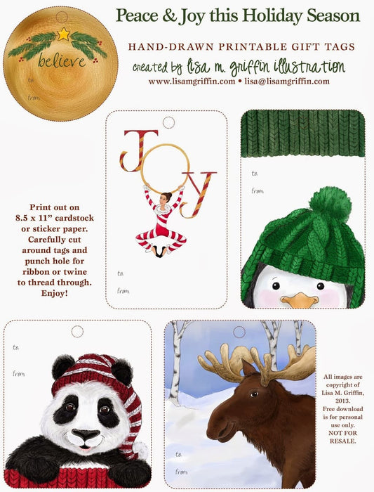 Lisa M Griffin Printable Gift Tags