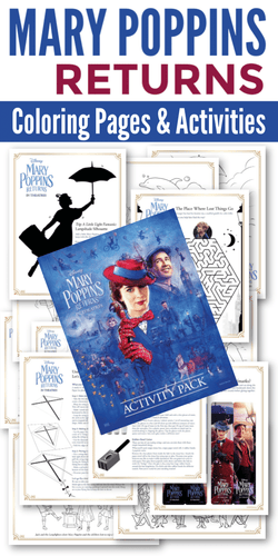 VIP Vault's Mary Poppins Returns Coloring Pages and Activities.