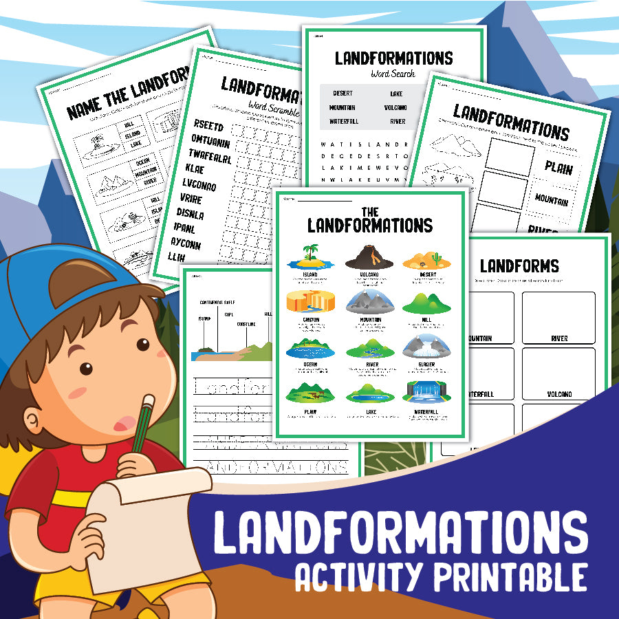 Wondermom Shop's Landforms Activity Set.