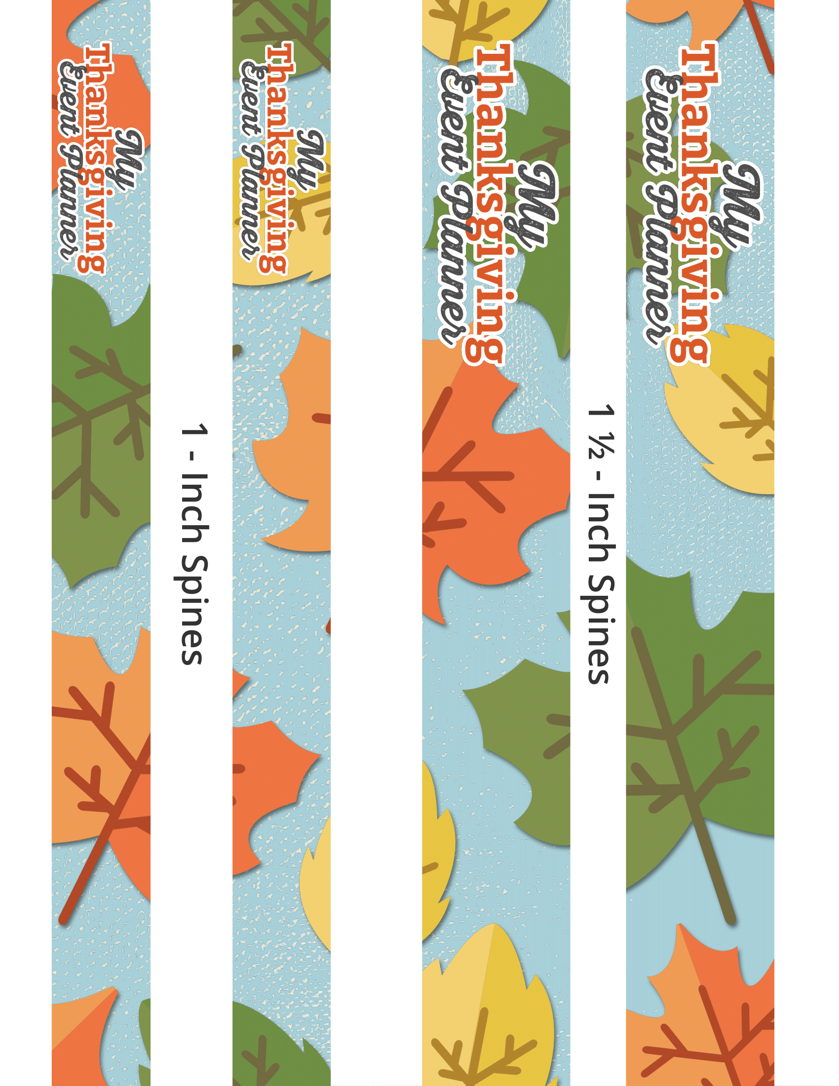 A printable set of Wondermom Shop Thanksgiving Planner labels with leaves, perfect for a planner.