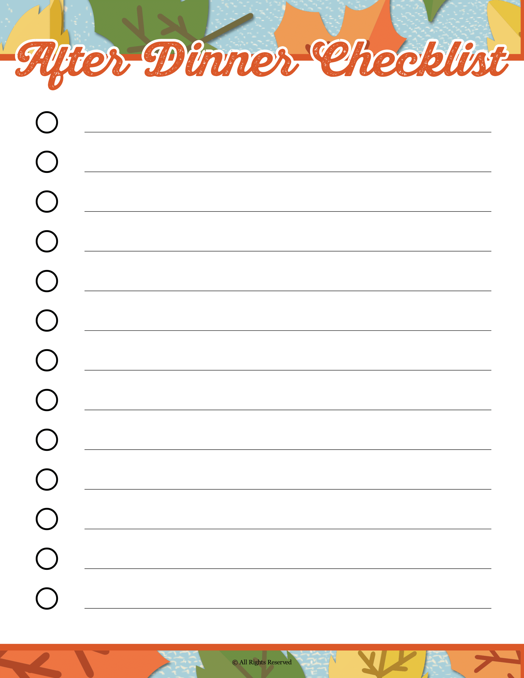 A Wondermom Shop Thanksgiving Planner with autumn leaves.