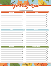 Load image into Gallery viewer, Printable Thanksgiving Thanksgiving Planner featuring fall leaves from Wondermom Shop.
