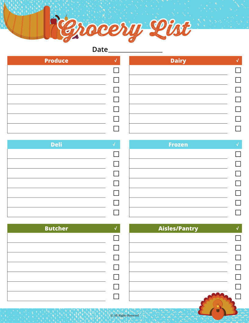 Printable Wondermom Shop Thanksgiving Planner.