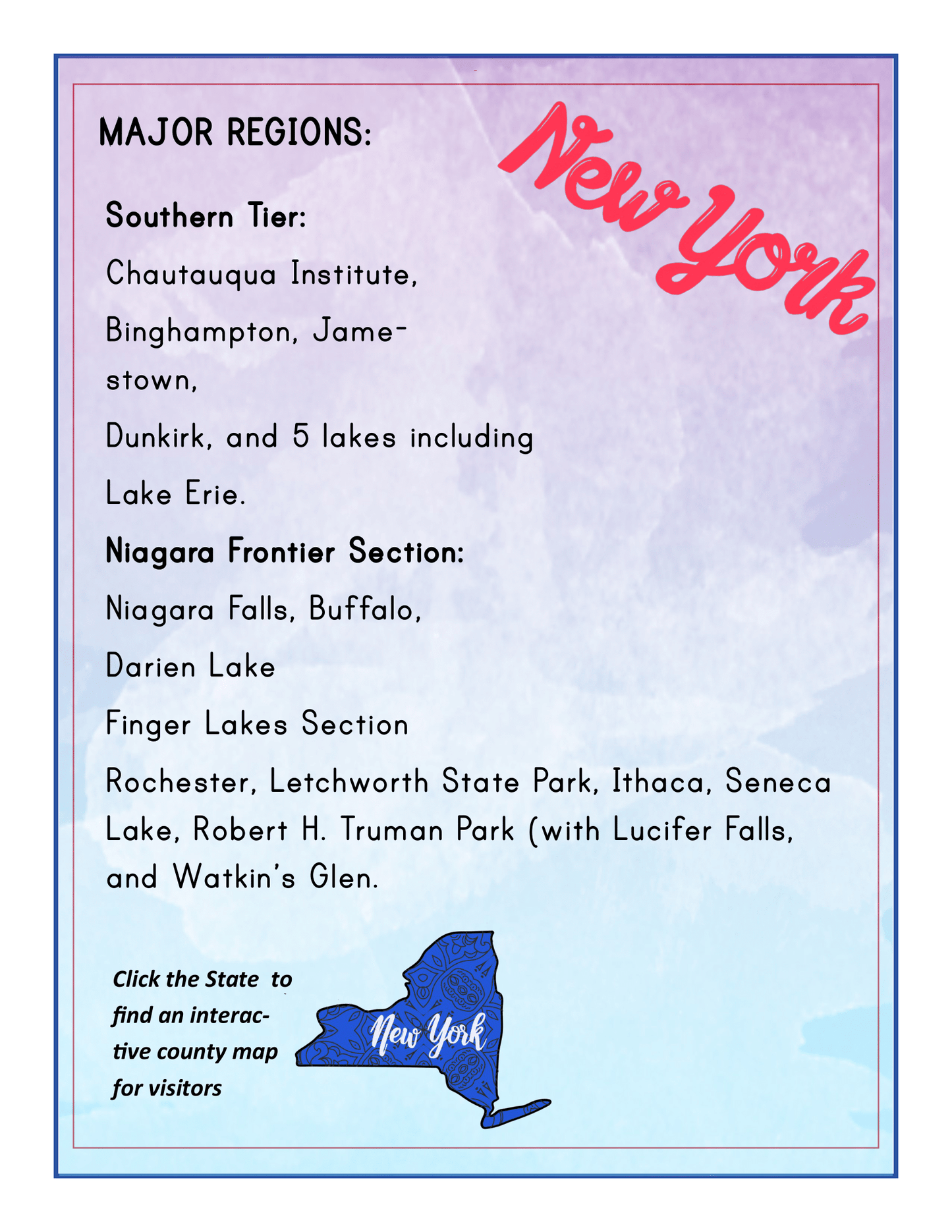 Upstate New York Travel Guide and Activity Kit for Kids