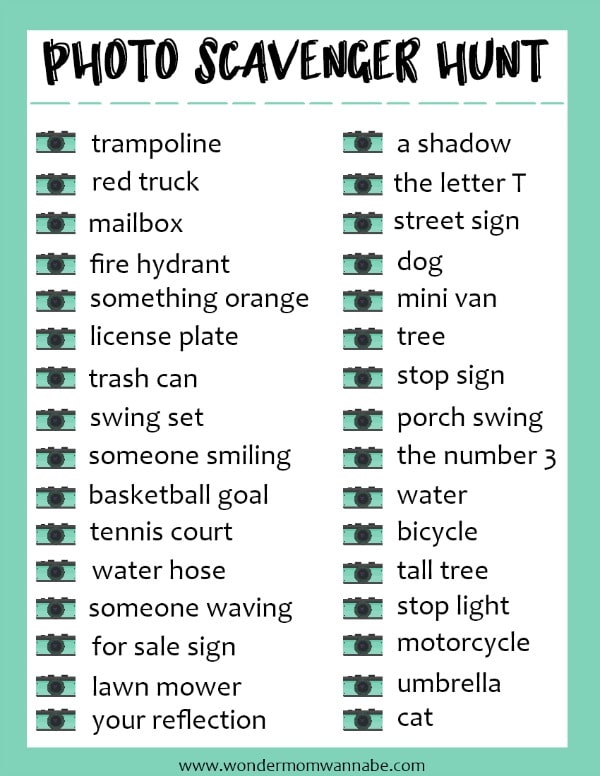 Printable VIP Vault photo scavenger hunt for kids.