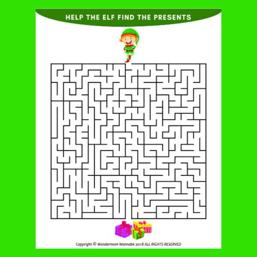 Kids activity: Help the elf find the presents in this printable VIP Vault Christmas Maze for Kids.