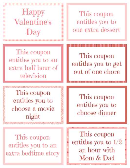 Valentine Coupon Book for Kids
