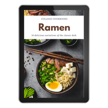Load image into Gallery viewer, The Wondermom Wannabe Ramen College Cookbook features easy and budget-friendly recipes, including a delicious section dedicated to ramen dishes.
