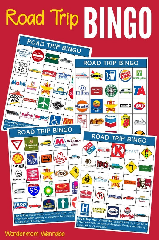 A collage of VIP Vault Road Trip Bingo Cards.