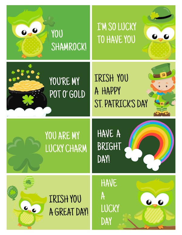 St. Patrick’s Day Lunch Notes for Kids