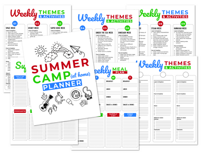 PRINTABLE Summer Camp Planner from Wondermom Shop for at-home summer camp.