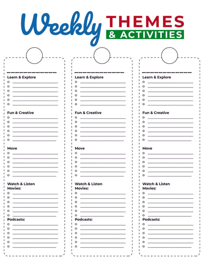 Printable Summer Camp Planner from Wondermom Shop for at-home summer camp activities.