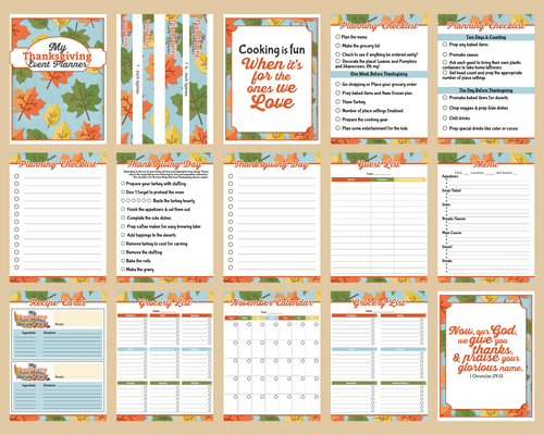A Wondermom Shop Thanksgiving planner for a mother's guide.