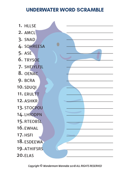 Under the Sea Activity Kit for Kids