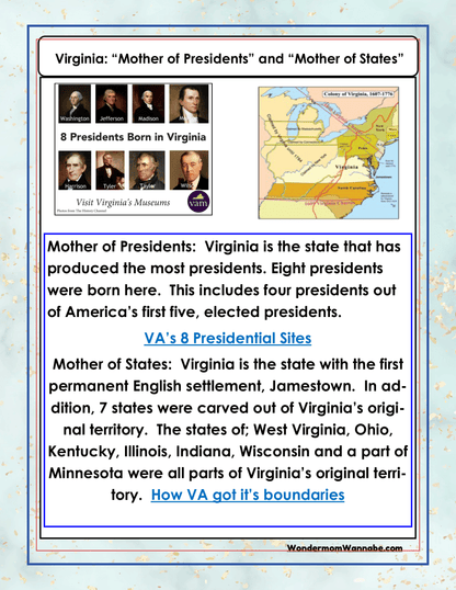 Virginia Travel Guide and Activity Kit for Kids