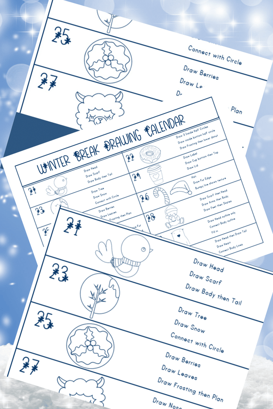 A set of printable cards with different numbers on them, perfect for a VIP Vault Winter Break Art Calendar.
