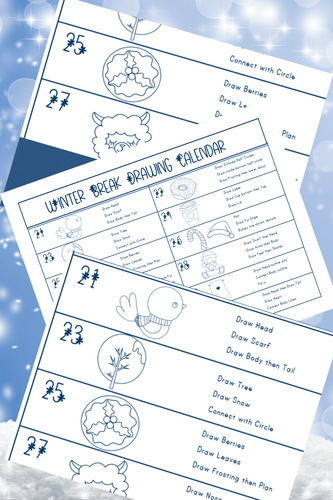 A set of printable cards with different numbers on them, perfect for a VIP Vault Winter Break Art Calendar.