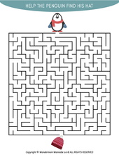 Load image into Gallery viewer, Printable Winter Activity Kit for Kids from Wondermom Shop to help the penguin find his hat in a maze.
