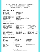 Load image into Gallery viewer, A printable Ultimate Prepper Guide for freezer, pantry, and dehydrator to aid in emergencies - from Wondermom Shop.
