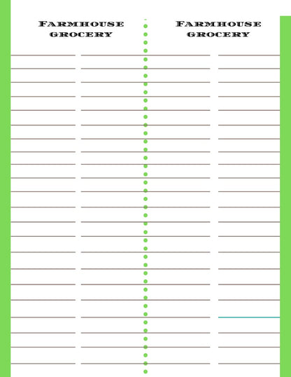 A Ultimate Prepper Guide grocery list template with a green background, sold by Wondermom Shop.