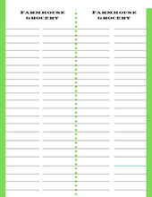 Load image into Gallery viewer, A Ultimate Prepper Guide grocery list template with a green background, sold by Wondermom Shop.
