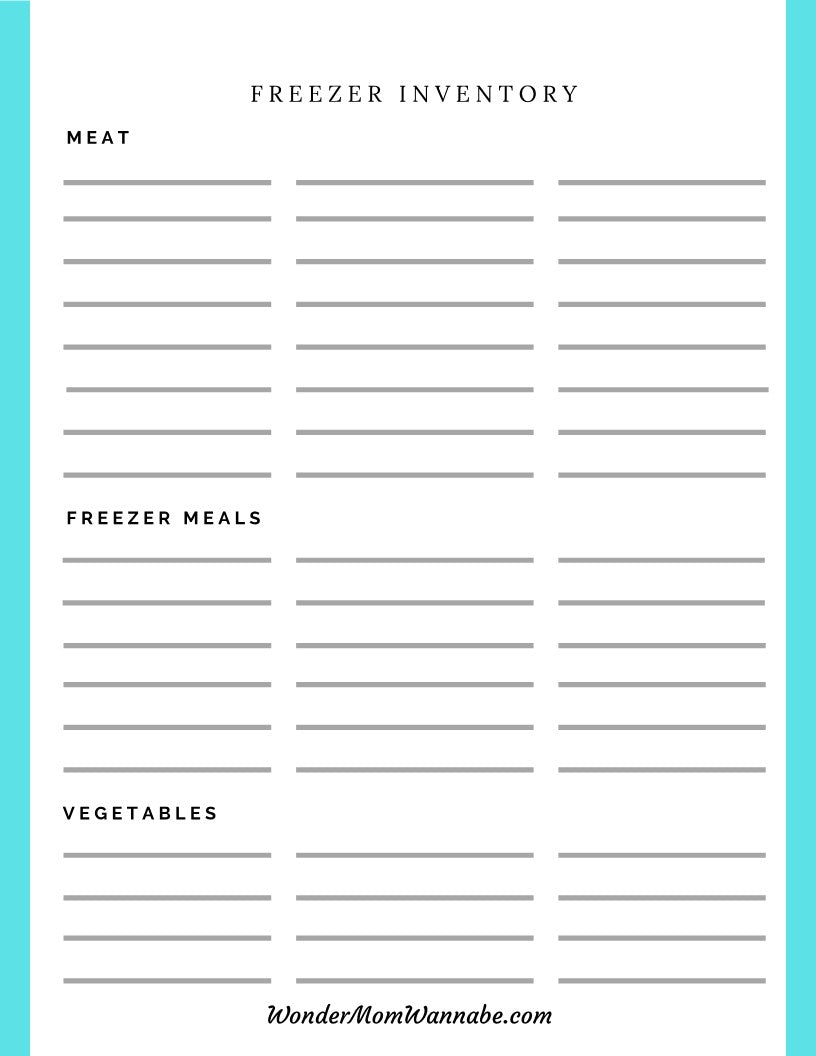 Printable Ultimate Prepper Guide freezer inventory sheet for emergencies from Wondermom Shop.