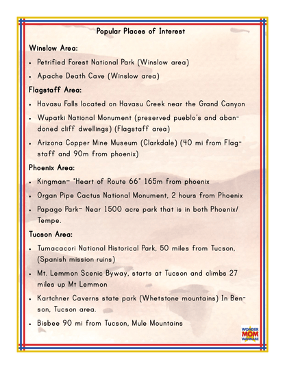 Arizona Travel Guide and Activity Kit for Kids