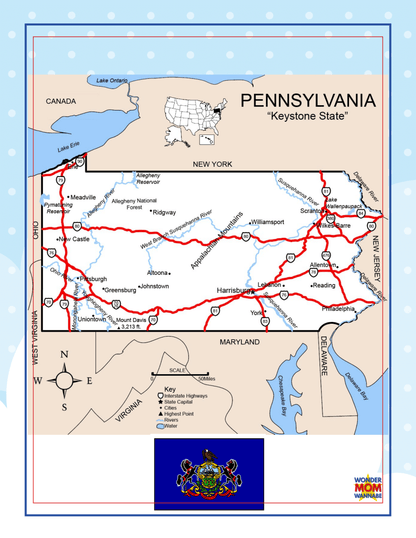 Pennsylvania Travel Guide and Activity Kit for Kids