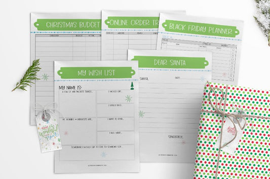 Christmas gift list printables for holiday prep and The Most Wonderful Time of the Year Christmas Planner from Wondermom Shop.